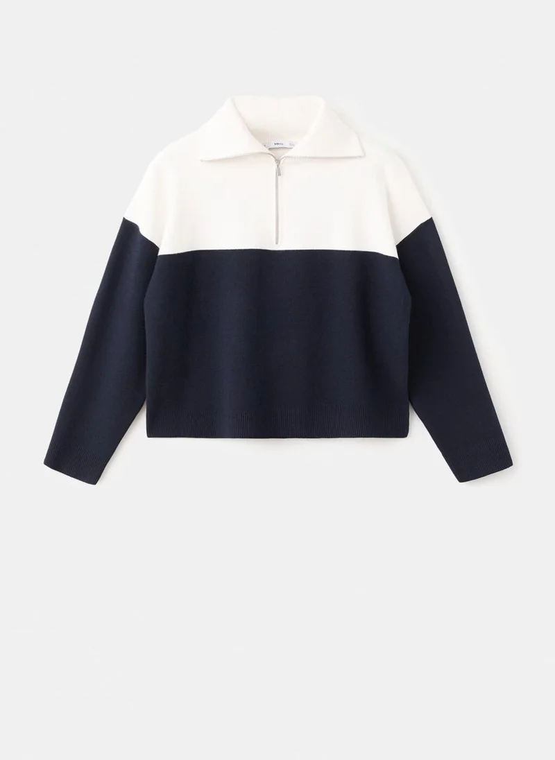 Mango  Bicolour high collar sweater for Women | Best Price UAE